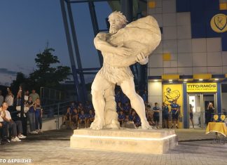 Αποκαλυπτήρια του αγάλματος του Τίτορμου στο γήπεδο του Παναιτωλικού (foto+video)