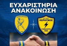 Ευχαριστίες του Κεραυνού Γαβαλούς στον Παναιτωλικό για την προσφορά αθλητικού εξοπλισμού